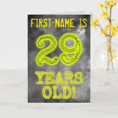 Spooky Glowing Aura Kijk "29 JAAR OUD!" + Naam Kaart (Gele Bloem)