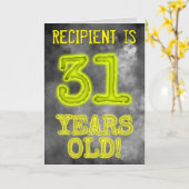 Spooky Glowing Aura Kijk "31 JAAR OUD!" + Naam Kaart (Gele Bloem)