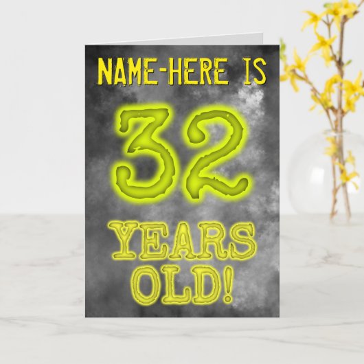 Spooky Glowing Aura Kijk "32 JAAR OUD!" + Naam Kaart (Gele Bloem)