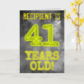 Spooky Glowing Aura Kijk "41 JAAR OUD!" + Naam Kaart (Gele Bloem)