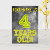 Spooky Glowing Aura Kijk "4 JAAR OUD!" + Naam Kaart (Gele Bloem)