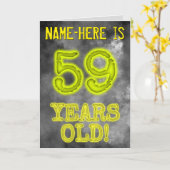 Spooky Glowing Aura Kijk "59 JAAR OUD!" + Naam Kaart (Gele Bloem)