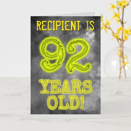 Spooky Glowing Aura Kijk "92 JAAR OUD!" + Naam Kaart (Gele Bloem)