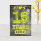 Spooky Glowing Aura Look "15 JAAR OUD!" + Naam Kaart (Gele Bloem)