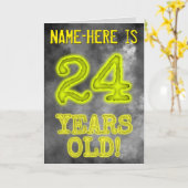 Spooky Glowing Aura Look "24 JAAR OUD!" + Naam Kaart (Gele Bloem)