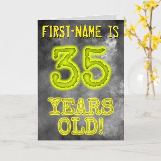 Spooky Glowing Aura Look "35 JAAR OUD!" + Naam Kaart (Gele Bloem)