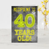 Spooky Glowing Aura Look "40 JAAR OUD!" + Naam Kaart (Gele Bloem)