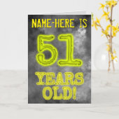 Spooky Glowing Aura Look "51 JAAR OUD!" + Naam Kaart (Gele Bloem)