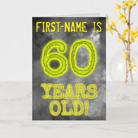 Spooky Glowing Aura Look "60 JAAR OUD!" + Naam Kaart (Gele Bloem)