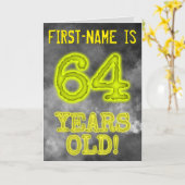 Spooky Glowing Aura Look "64 JAAR OUD!" + Naam Kaart (Gele Bloem)