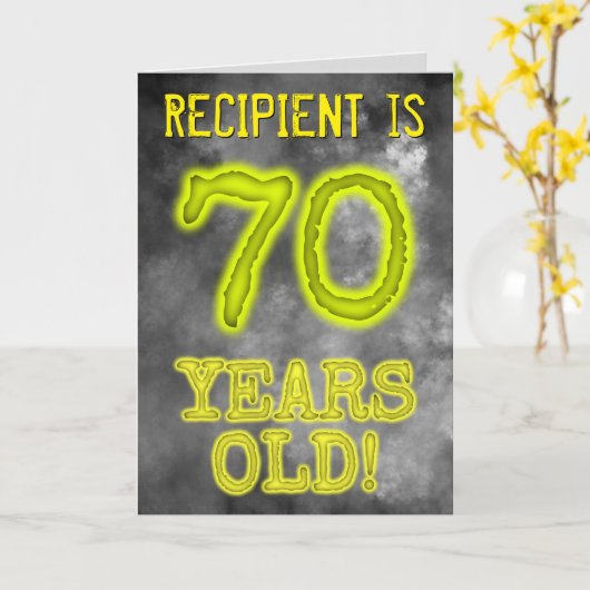 Spooky Glowing Aura Look "70 JAAR OUD!" + Naam Kaart (Gele Bloem)