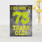 Spooky Glowing Aura Look "73 JAAR OUD!" + Naam Kaart (Gele Bloem)