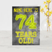 Spooky Glowing Aura Look "74 JAAR OUD!" + Naam Kaart (Gele Bloem)