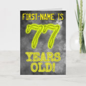 Spooky Glowing Aura Look "77 JAAR OUD!" + Naam Kaart (Voorkant)