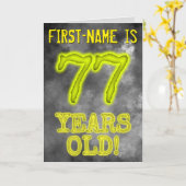 Spooky Glowing Aura Look "77 JAAR OUD!" + Naam Kaart (Gele Bloem)