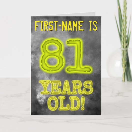Spooky Glowing Aura Look "81 JAAR OUD!" + Naam Kaart (Voorkant)