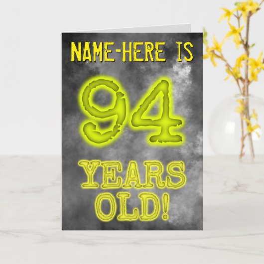 Spooky Glowing Aura Look "94 JAAR OUD!" + Naam Kaart (Gele Bloem)