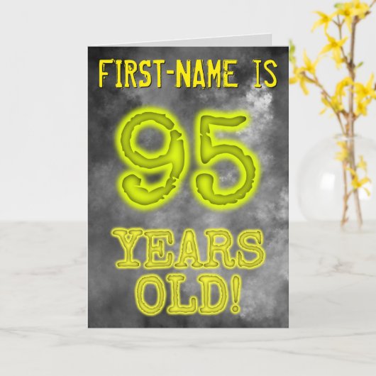 Spooky Glowing Aura Look "95 JAAR OUD!" + Naam Kaart (Gele Bloem)