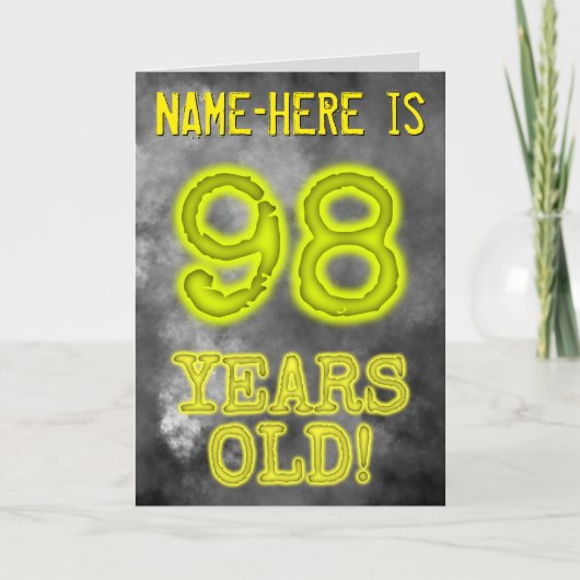 Spooky Glowing Aura Look "98 JAAR OUD!" + Naam Kaart (Voorkant)