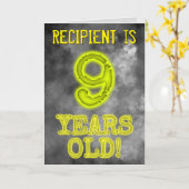 Spooky Glowing Aura Look "9 JAAR OUD!" + Naam Kaart (Gele Bloem)