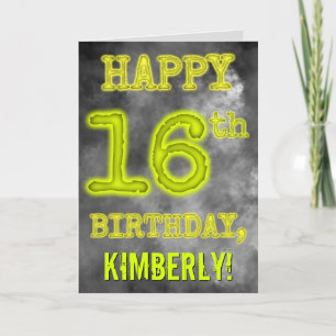 Spooky Glowing Aura Look "HAPPY 16th BIRTHDAY" Kaart