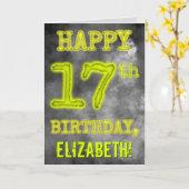 Spooky Glowing Aura Look "HAPPY 17th BIRTHDAY" Kaart (Gele Bloem)