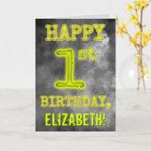 Spooky Glowing Aura Look "HAPPY 1st BIRTHDAY" Kaart (Gele Bloem)