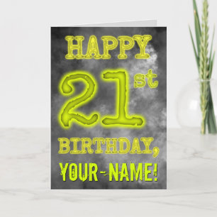 Spooky Glowing Aura Look "HAPPY 21st BIRTHDAY" Kaart