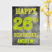 Spooky Glowing Aura Look "HAPPY 26th BIRTHDAY" Kaart (Gele Bloem)