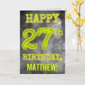 Spooky Glowing Aura Look "HAPPY 27th BIRTHDAY" Kaart (Gele Bloem)