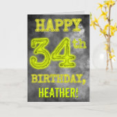 Spooky Glowing Aura Look "HAPPY 34th BIRTHDAY" Kaart (Gele Bloem)