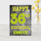 Spooky Glowing Aura Look "HAPPY 36th BIRTHDAY" Kaart (Gele Bloem)