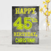 Spooky Glowing Aura Look "HAPPY 45th BIRTHDAY" Kaart (Gele Bloem)