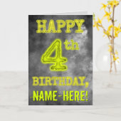 Spooky Glowing Aura Look "HAPPY 4th BIRTHDAY" Kaart (Gele Bloem)