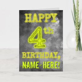 Spooky Glowing Aura Look "HAPPY 4th BIRTHDAY" Kaart