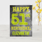 Spooky Glowing Aura Look "HAPPY 51st BIRTHDAY" Kaart (Gele Bloem)