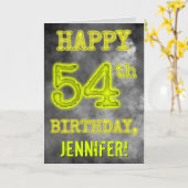 Spooky Glowing Aura Look "HAPPY 54th BIRTHDAY" Kaart (Gele Bloem)