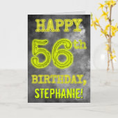 Spooky Glowing Aura Look "HAPPY 56th BIRTHDAY" Kaart (Gele Bloem)