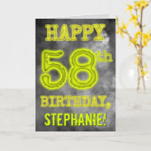 Spooky Glowing Aura Look "HAPPY 58th BIRTHDAY" Kaart (Gele Bloem)