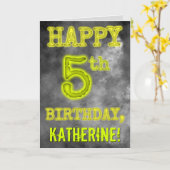 Spooky Glowing Aura Look "HAPPY 5th BIRTHDAY" Kaart (Gele Bloem)