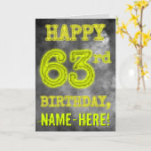 Spooky Glowing Aura Look "HAPPY 63rd BIRTHDAY" Kaart (Gele Bloem)