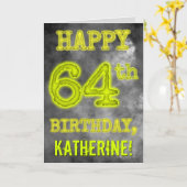 Spooky Glowing Aura Look "HAPPY 64th BIRTHDAY" Kaart (Gele Bloem)