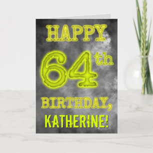 Spooky Glowing Aura Look "HAPPY 64th BIRTHDAY" Kaart