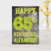 Spooky Glowing Aura Look "HAPPY 65th BIRTHDAY" Kaart (Gele Bloem)