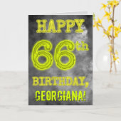 Spooky Glowing Aura Look "HAPPY 66th BIRTHDAY" Kaart (Gele Bloem)