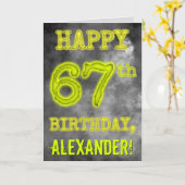 Spooky Glowing Aura Look "HAPPY 67th BIRTHDAY" Kaart (Gele Bloem)