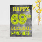 Spooky Glowing Aura Look "HAPPY 69th BIRTHDAY" Kaart (Gele Bloem)
