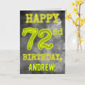 Spooky Glowing Aura Look "HAPPY 72nd BIRTHDAY" Kaart (Gele Bloem)