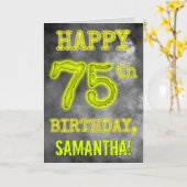 Spooky Glowing Aura Look "HAPPY 75th BIRTHDAY" Kaart (Gele Bloem)