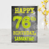 Spooky Glowing Aura Look "HAPPY 76th BIRTHDAY" Kaart (Gele Bloem)